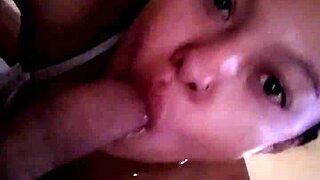 Latina teen swallows cum after deepthroat blowjob