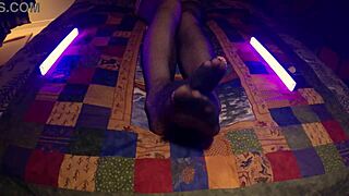 Look at Those Sensual Soles Peeking Through Fishnet Pantyhose!