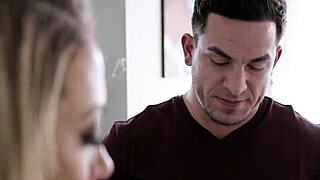 hot blonde milf gags on huge cum load, proving her slutty submissive side with every drop