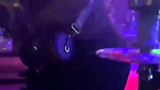 Being a pornographic film, Carmen Hayes erotically dancers on stage on a strip club