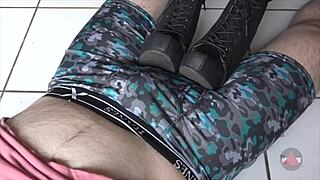 Resting Her Boots On My Cock And Balls