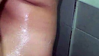 Mom masturbates in shower with big pussy and ass