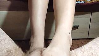 Asian mom satisfaction in foot fetish and natural big breast