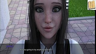 Rachael shows big tits and ass in swimsuit