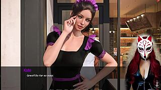 Kate in Maid Cosplay with Stockings Gets Wild!