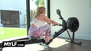 With her muscular trainer, busty blonde Jessica Starling’s steamy workout turns wild and sexual