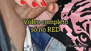 During tattoo session, blonde makes video call and gets surprised with facial