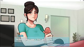 House Chores 3: Sneaky Handjob From Big Breasts Maid On Big White Cock