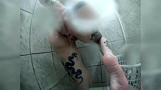 cris bathory enjoys bath time with friend