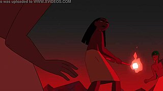 Cartoon milf strips down in public