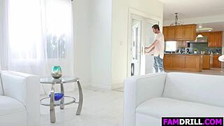 Amber Chase is slammed by her stuck stepbrother