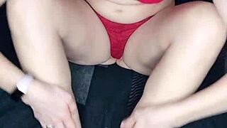 blonde milf gives jerk off instructions in solo amateur video.