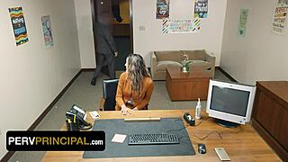 Perv Principal - Secrets Behind Closed Office Doors with Blonde Milf Spanking
