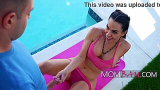 Hot Damn! Curvy Latina Milf Sandy Love Sweats Hard During Outdoor Yoga!
