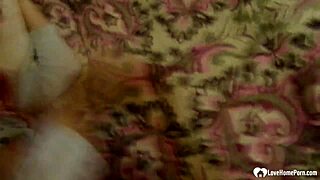 Stepsister relaxes in bed while chatting with family