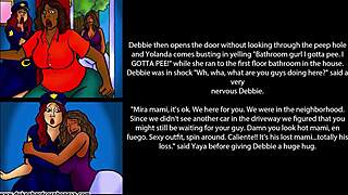 18 yr old fucks his step mom and big booty friends in comic