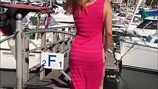 Mature milf proudly used to show off her assets in public
