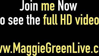 Hot Blue Eyed Maggie Green Pussy Pounds Her G-Spot Vibrator