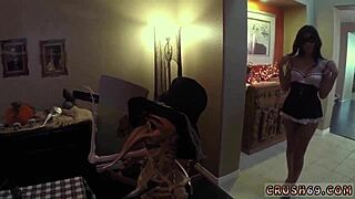Teen fucks step mom and friends
