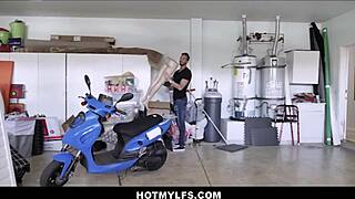 So this big tits milf mannequin suddenly comes alive and starts sucking a huge cock before getting hardcore fucked