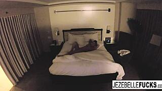 jezebelle bond relaxes in her hotel room