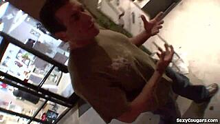 Blonde Cougar MILF with Big Tits Gets Fucked Hard, Shaved Pussy Blowjob Leading to Facial