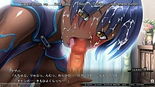Busty princess undergoes hypnosis in visual novel scene