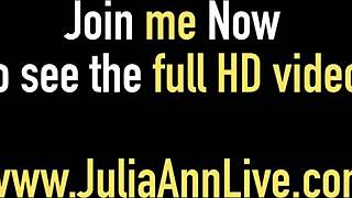 Big busty milf julia ann licks trinity st claire's pussy with vibrator