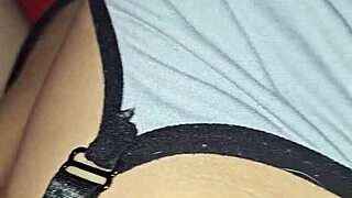 An anal play and tit tease from stepmother