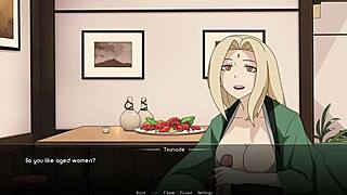 Visual novel format for Naruto and Dinaki's training session with the female ninja squad