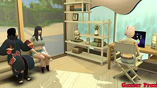 Does Itachi fuck Hinata hard in the ass and fill her with cum?