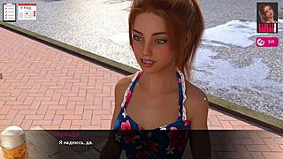 Whore Melody gets bent over doggystyle with big tits and cum in lesbian gameplay