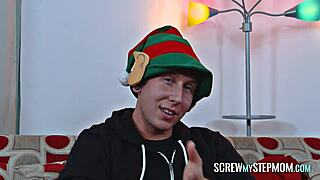 Brunette Milf Gives Christmas Oral Surprise