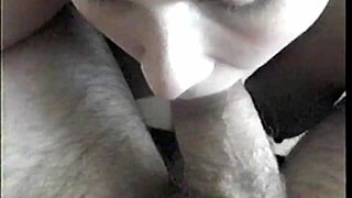 college student kneels, sucks lab partner till he sprays her tongue