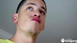 A well endowed gentleman has Maryjean's seductive rear end rubbing against him