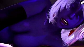A passion filled session with a dark skinned elf queen and a creampie leads to a large ejaculation
