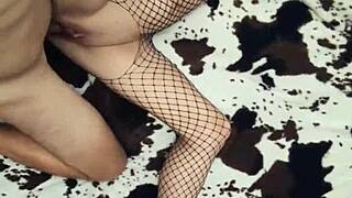 Milf Wife Anal Stretched In Fishnets!