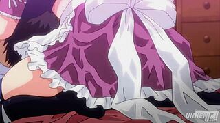 Giant milf maid gives massage by sucking whole body in hentai