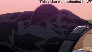 Giant milf maid gives massage by sucking whole body in hentai