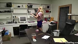 Super sexy milf gives POV handjob in clubtug scene with big tits