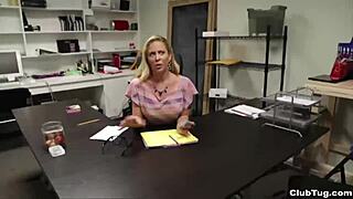 Super sexy milf gives POV handjob in clubtug scene with big tits