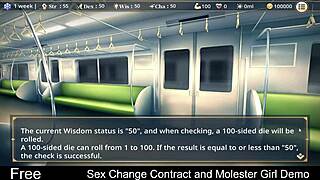 Sex change contract in anime game with m girl