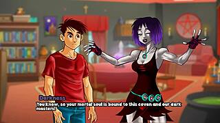 Visual novel, mature mom in 3d cartoon, wants my cum