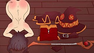 Russian cartoon parody Ala's intense orgasm from cum-sock fill-up