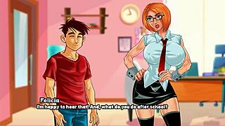 Visual novel, mature mom in 3d cartoon, wants my cum