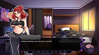 Half succubus faps to futa cock