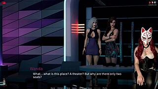 Ms Denvers performs an erotic group orgy on the stage in episode 41