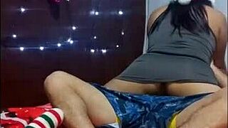 Stepmom rides big cock on christmas