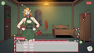 Naughty elf and sexy santa wife in xmas hentai game!