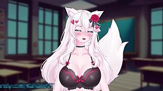 Vtuber Kanakovt's public anal play and squirting show